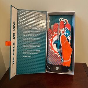 Nike Vapor Fly On Field Football Gloves - Miami Dolphins - Size Medium